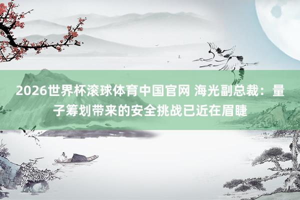 2026世界杯滚球体育中国官网 海光副总裁：量子筹划带来的安全挑战已近在眉睫