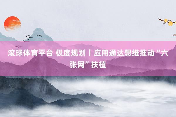 滚球体育平台 极度规划丨应用通达想维推动“六张网”扶植