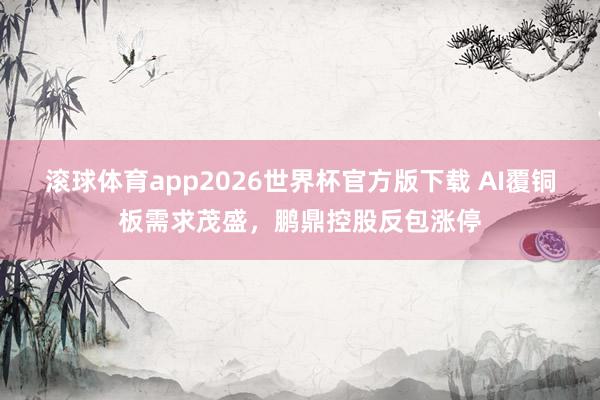 滚球体育app2026世界杯官方版下载 AI覆铜板需求茂盛，鹏鼎控股反包涨停