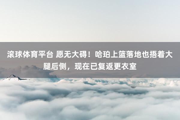 滚球体育平台 愿无大碍！哈珀上篮落地也捂着大腿后侧，现在已复返更衣室