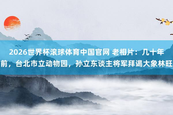 2026世界杯滚球体育中国官网 老相片：几十年前，台北市立动物园，孙立东谈主将军拜谒大象林旺