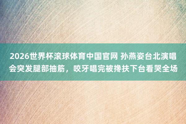 2026世界杯滚球体育中国官网 孙燕姿台北演唱会突发腿部抽筋，咬牙唱完被搀扶下台看哭全场