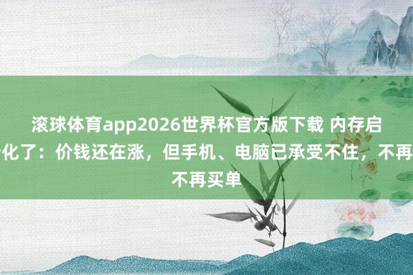 滚球体育app2026世界杯官方版下载 内存启动分化了：价钱还在涨，但手机、电脑已承受不住，不再买单