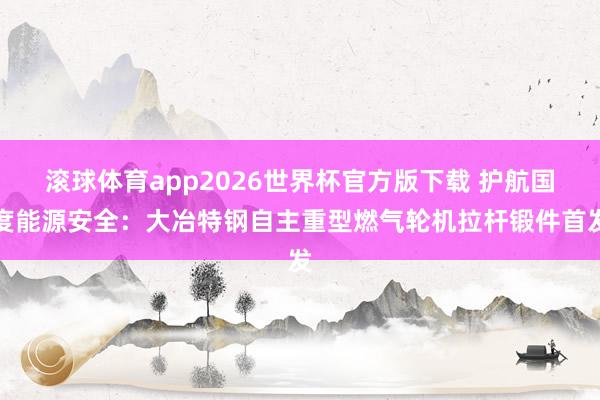 滚球体育app2026世界杯官方版下载 护航国度能源安全：大冶特钢自主重型燃气轮机拉杆锻件首发