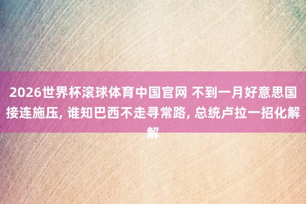2026世界杯滚球体育中国官网 不到一月好意思国接连施压， 谁知巴西不走寻常路， 总统卢拉一招化解