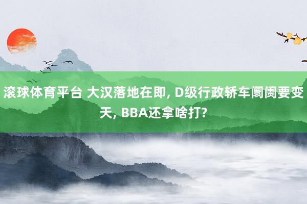 滚球体育平台 大汉落地在即， D级行政轿车阛阓要变天， BBA还拿啥打?