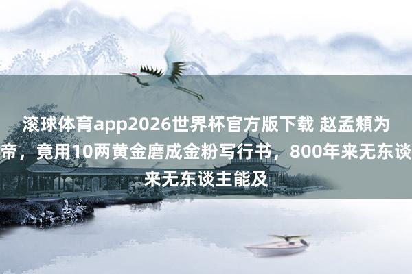 滚球体育app2026世界杯官方版下载 赵孟頫为奉承皇帝，竟用10两黄金磨成金粉