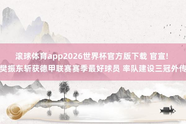滚球体育app2026世界杯官方版下载 官宣! 樊振东斩获德甲联赛赛季最好球员 率队建设三冠外传