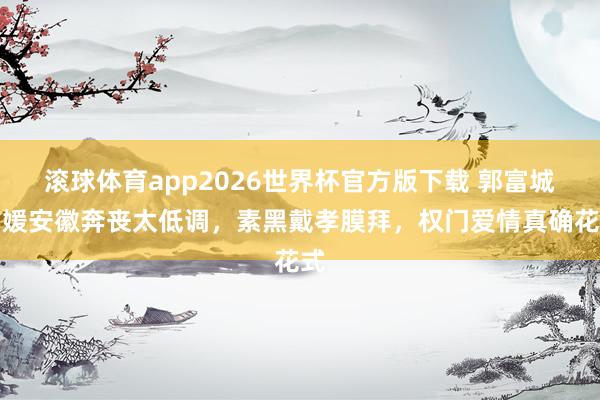 滚球体育app2026世界杯官方版下载 郭富城方媛安徽奔丧太低调，素黑戴孝膜拜，权门爱情真确花式