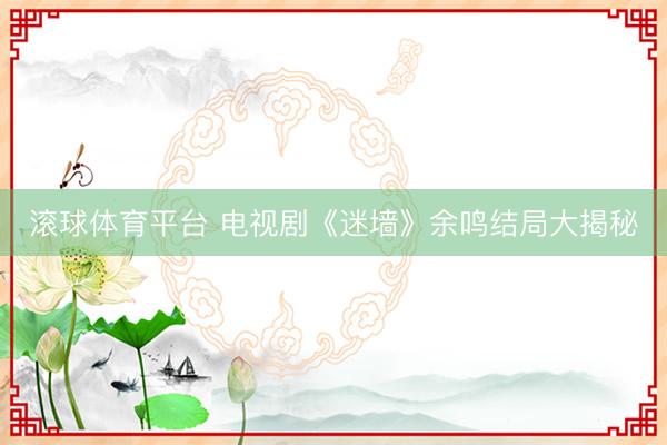 滚球体育平台 电视剧《迷墙》余鸣结局大揭秘