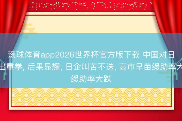 滚球体育app2026世界杯官方版下载 中国对日打出重拳， 后果显耀， 日企叫苦不迭， 高市早苗缓助率大跌